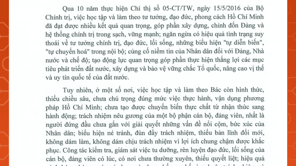 TUYÊN TRUYỀN CHỈ THỊ SỐ 07-CT/TW CỦA BỘ CHÍNH TRỊ VỀ ĐẨY MẠNH HỌC TẬP, THỰC HÀNH TƯ TƯỞNG, ĐẠO ĐỨC, PHƯƠNG PHÁP, PHONG CÁCH HỒ CHÍ MINH TRONG GIAI ĐOẠN PHÁT TRIỂN MỚI