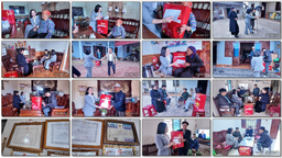 ĐỒNG CHÍ PHÓ BÍ THƯ THƯỜNG TRỰC ĐẢNG ỦY XÃ TẶNG QUÀ TẾT CÁC ĐỐI TƯỢNG CHÍNH SÁCH