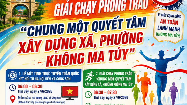 LỄ MÍT TINH VÀ GIẢI CHẠY PHONG TRÀO HƯỞNG ỨNG THÁNG HÀNH ĐỘNG PHÒNG, CHỐNG MA TÚY NĂM 2026