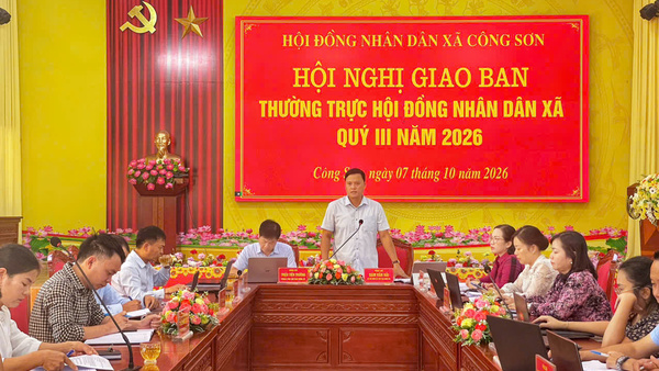 THƯỜNG TRỰC HĐND XÃ CÔNG SƠN TỔ CHỨC  HỘI NGHỊ GIAO BAN 9 THÁNG NĂM 2026