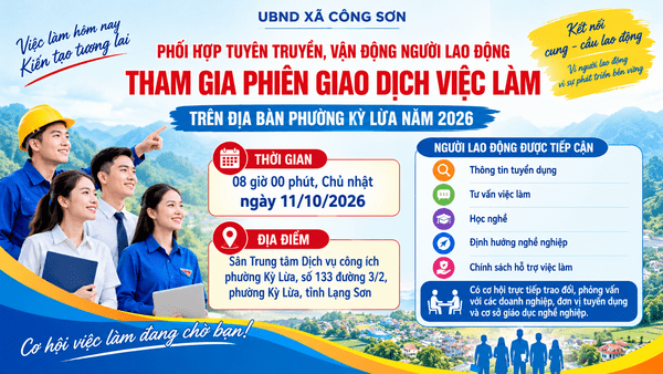 CƠ HỘI VIỆC LÀM, HỌC NGHỀ DÀNH CHO NGƯỜI LAO ĐỘNG CÔNG SƠN